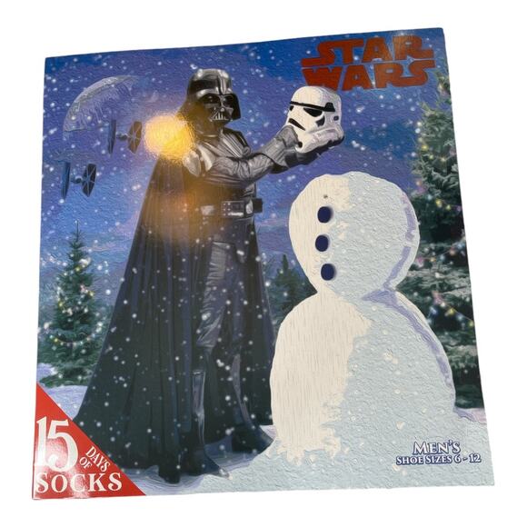 Star Wars New 15 Days of Socks Advent Calendar Men's Shoe Sizes 6-12 - Picture 1 of 3